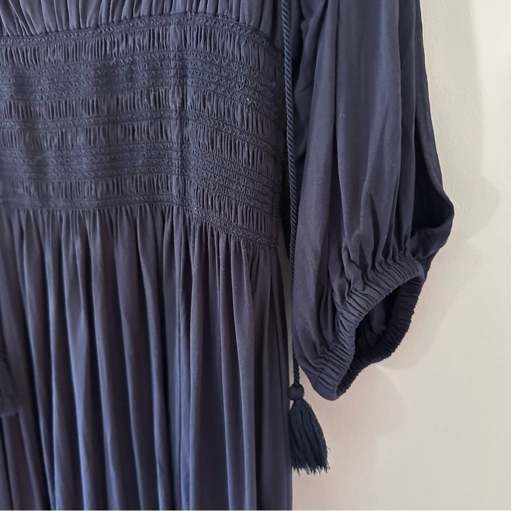 MICHAEL Michael Kors Navy Boho Midi Dress Cover Up - Twisted Rope Tassels Size S - Picture 5 of 14